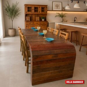 Mesa de madeira de demolição 8 a 10 lugares 2,50m