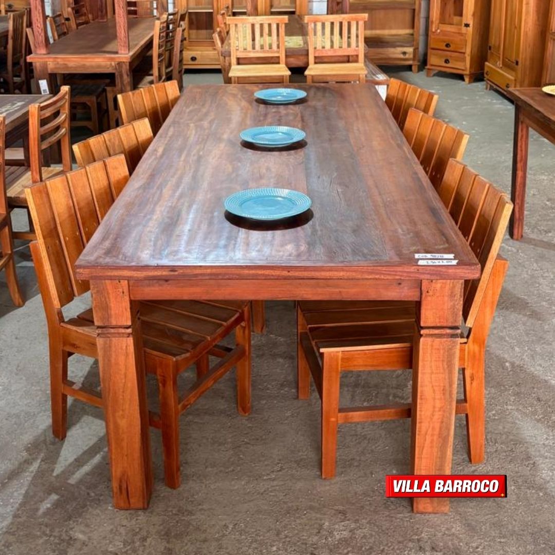 Mesa de madeira de demolição 8 a 10 lugares
