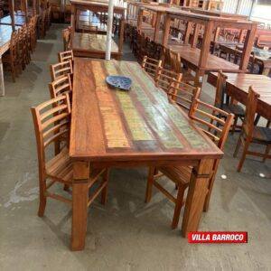 Mesa de madeira de demolição 10 a 12 lugares